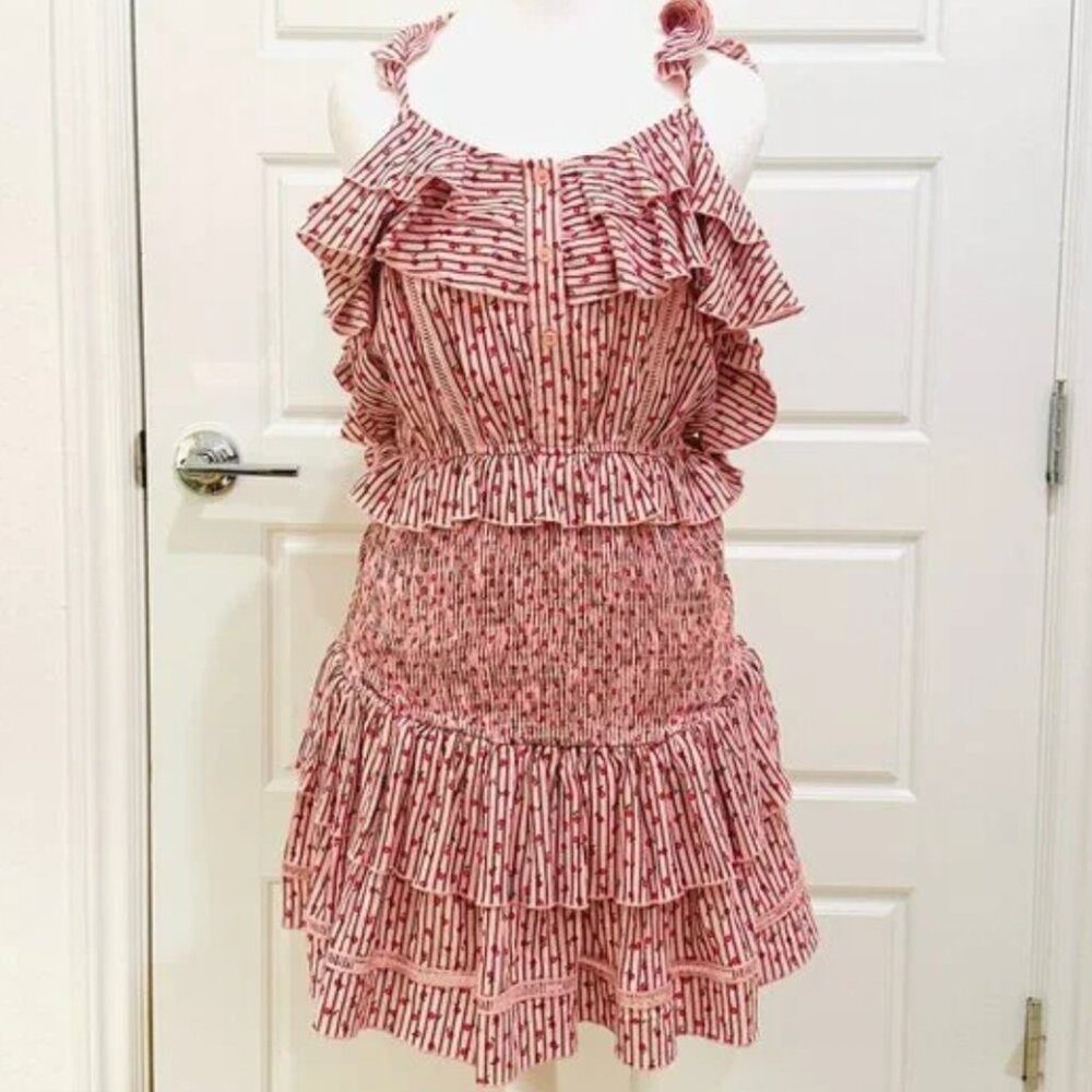 NWOT THE SHIRT BY ROCHELLE  BEHRENS PINK HENLEY DRESS MEDIUM